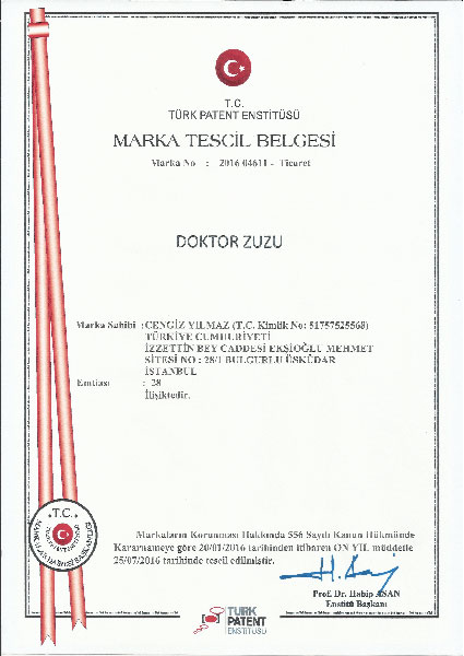 Doktor Zuzu Marka Tescil Belgesi